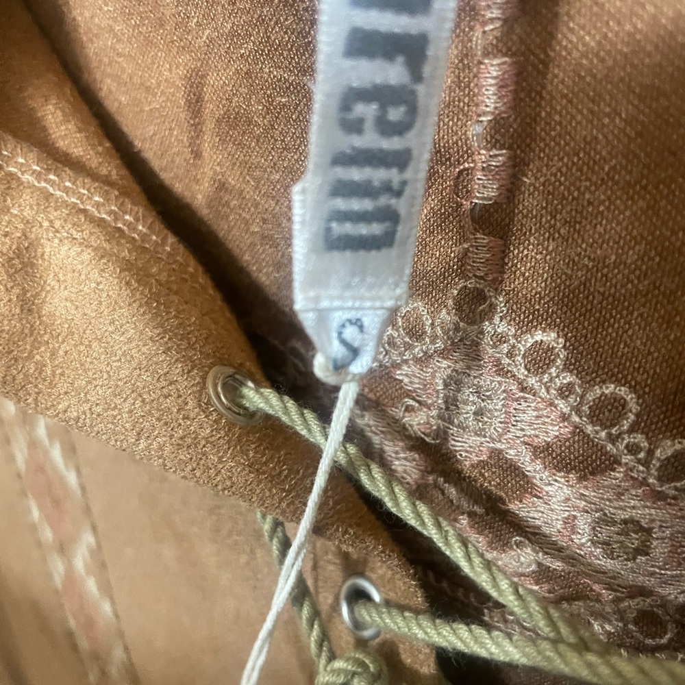 Boho Lace-Up Suede-Look Tunic style Brown - Picture 6 of 6